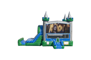 Minions Emerald combo Double Lane Wet/Dry with Bounce House