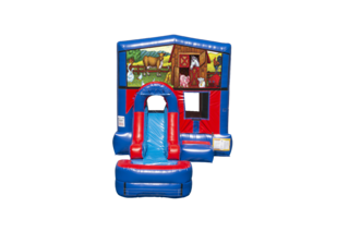My Little Farm EZ front slide bounce house combo