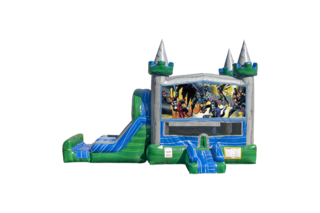 Batman Emerald combo Double Lane Wet/Dry with Bounce House
