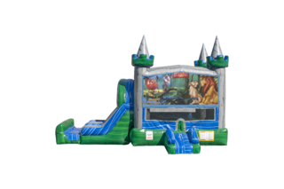 Lion King Emerald combo Double Lane Wet/Dry with Bounce House