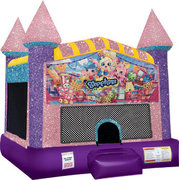 Shopkins bounce house with Basketball Goal Pink