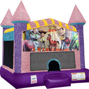 Toy Story Inflatable bounce house with basketball goal pink