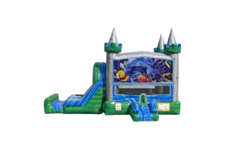 Under the Sea combo Double Lane Wet/Dry with Bounce House
