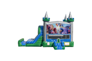 Shimmer and Shine Emerald combo Double Lane Wet/Dry with Bounce House