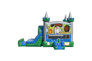 Sports Emerald combo Double Lane Wet/Dry with Bounce House