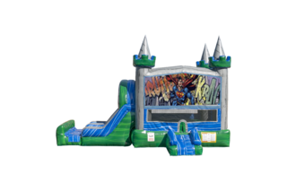 Superman Emerald combo Double Lane Wet/Dry with Bounce House