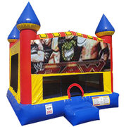Wrestling bounce house with Basketball Goal