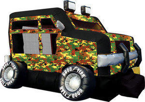 A Monster Truck Inflatable Bounce House Camo