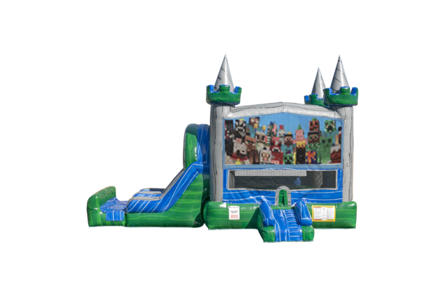 Minecraft Emerald combo Double Lane Wet/Dry with Bounce House
