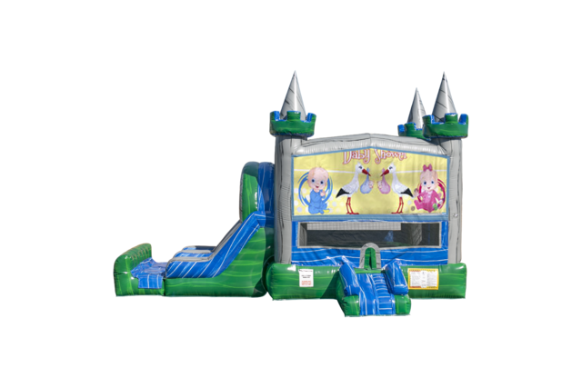 Baby Shower Emerald combo Double Lane Wet/Dry with Bounce House
