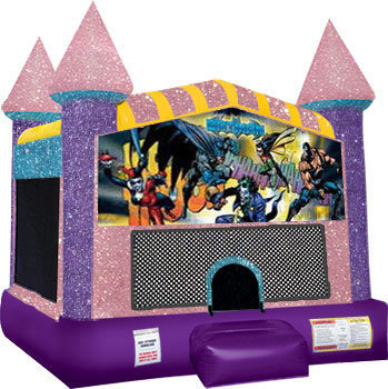 Batman Inflatable bounce house with Basketball Goal Pink