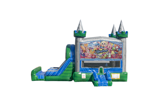 Shopkins Emerald combo Double Lane Wet/Dry with Bounce House