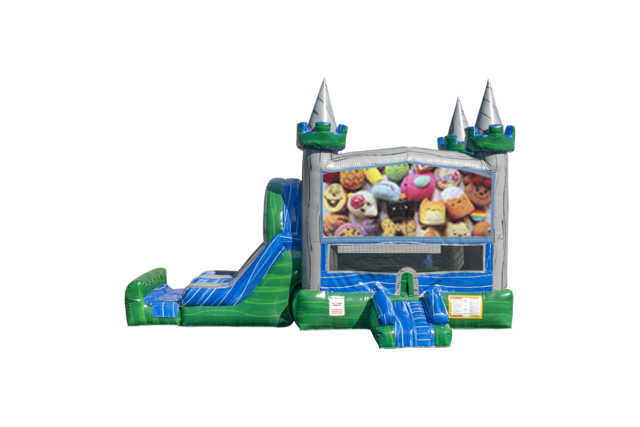 Squishy Emerald combo Double Lane Wet/Dry with Bounce House