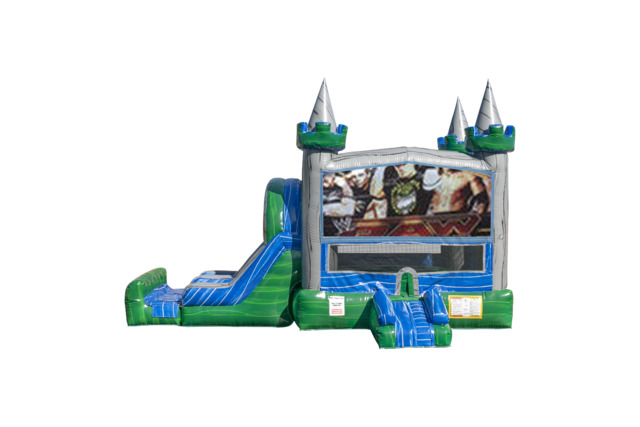 Wrestling combo Double Lane Wet/Dry with Bounce House