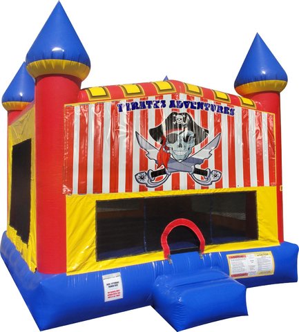 Pirates Adventure Inflatable bounce house with Basketball Goal 