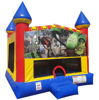 Zombies vs Plants Inflatable bounce house with Basketball Goal