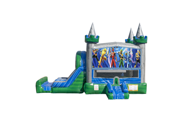 Power Rangers Emerald combo Double Lane Wet/Dry with Bounce House
