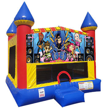 Rock Stars Inflatable bounce house with Basketball Goal