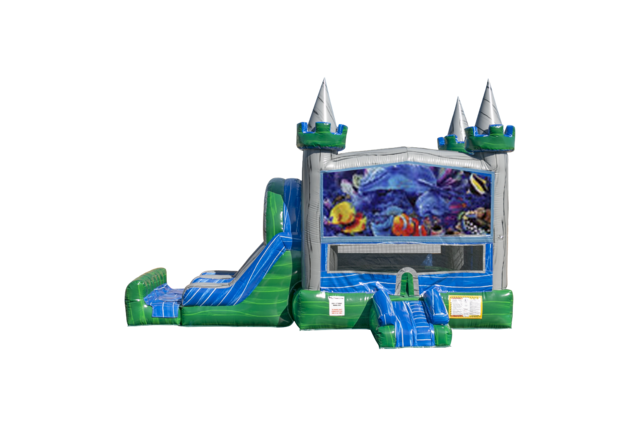 Under the Sea combo Double Lane Wet/Dry with Bounce House