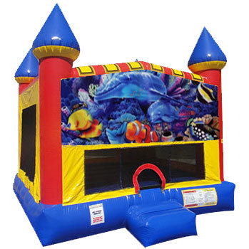 Under the Sea Bounce house with Basketball Goal