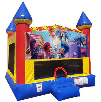Shimmer and Shine Bounce house with Basketball Goal