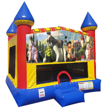 Shrek Inflatable bounce house with Basketball Goal 