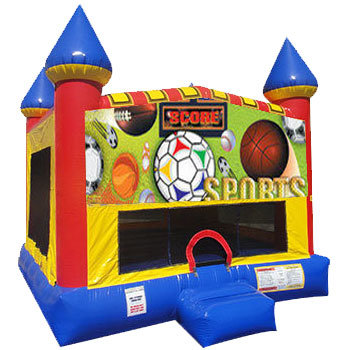Sports Inflatable bounce house with basketball goal
