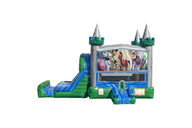 Toy Story Emerald combo Double Lane Wet/Dry with Bounce House