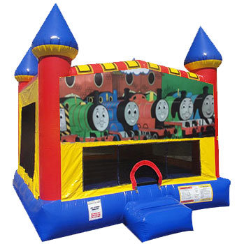 Train Inflatable bounce house with Basketball Goal