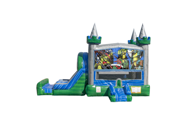 Ninja Turtles Emerald combo Double Lane Wet/Dry with Bounce House