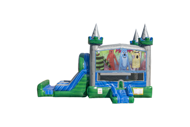 Yo Gabba Gabba combo Double Lane Wet/Dry with Bounce House