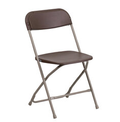 Brown folding chairs