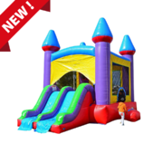 Jelly Bean Castle Bounce House and Dual Slide Combo