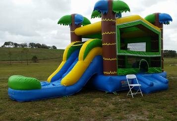 4-in-1 Tropical Bounce House (Wet / Dry)