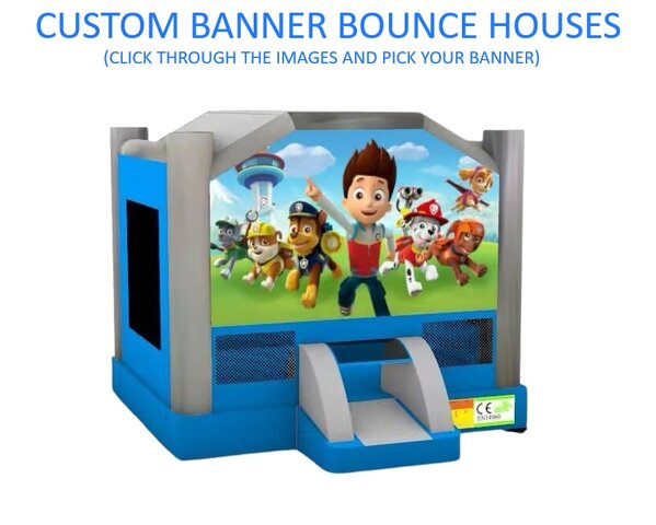 BLUE Custom Banner Bounce House (1018)