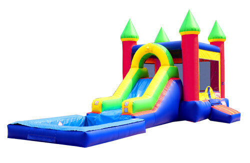 Multi Color Water Slide Bounce House