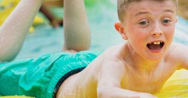 pool ending vs splash pad water slide