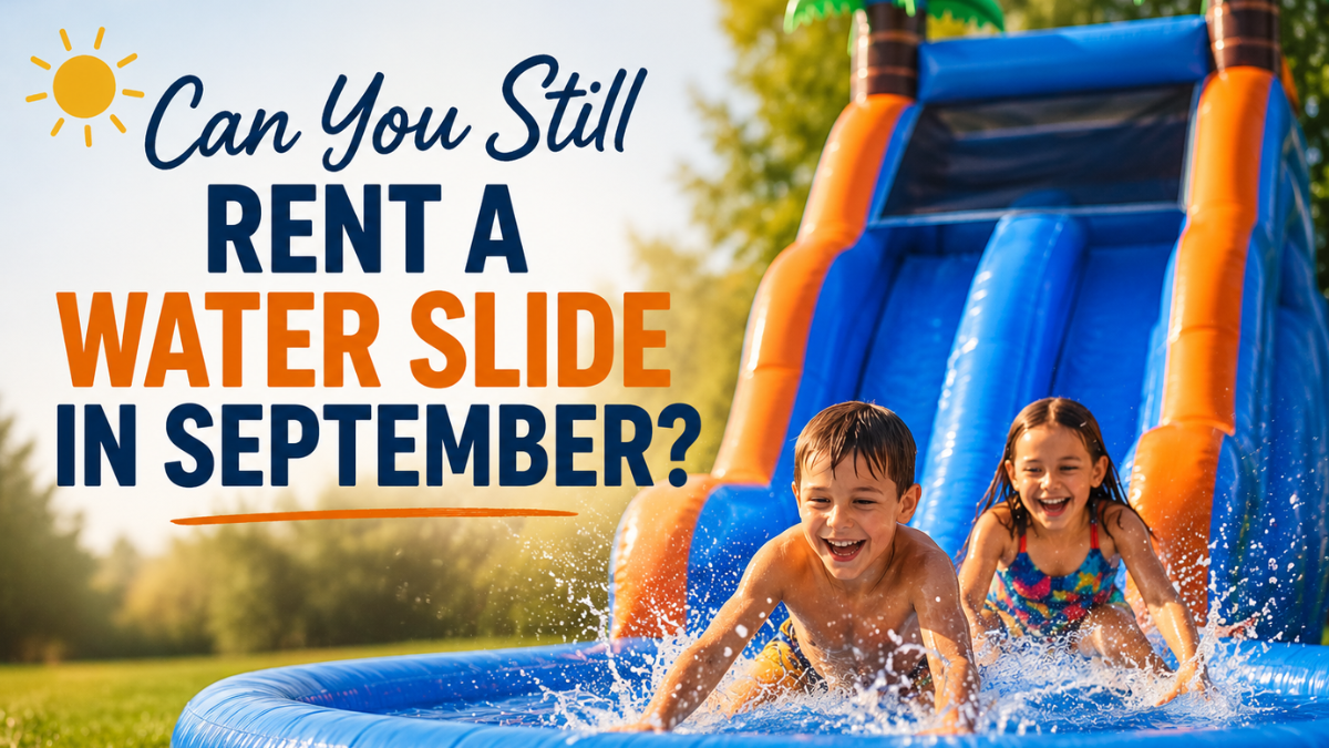 Children enjoying a water slide during a sunny September afternoon in Western North Carolina