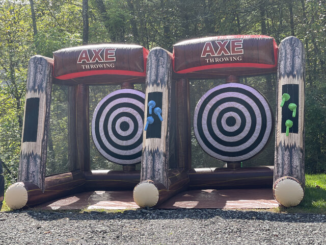 Inflatable axe throwing