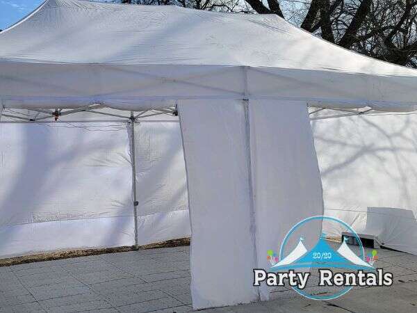 Frame tent providing shelter at a large-scale celebration