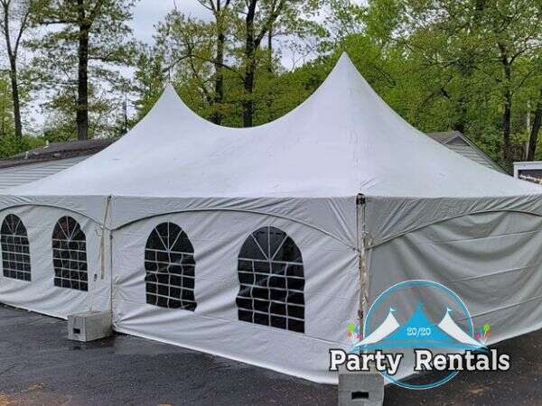 Pole tent creating a traditional aesthetic for a special event