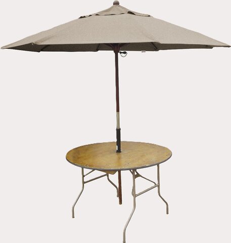 48″ Round Table with Umbrella (Umbrella colors may vary)