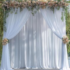white Drape 10 ft H x 5ft W
