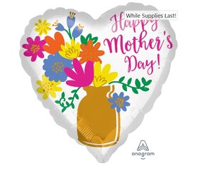 Happy Mother's Day Gold Vase Foil Balloon