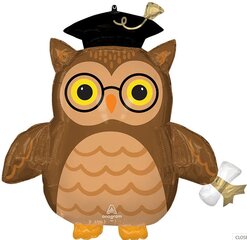 30' Jumbo Supershape Graduate Wise Owl Foil Balloon