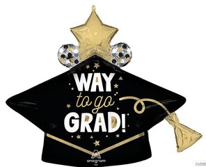 33' Way to Go Grad Cap SuperShape Foil Balloon