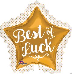 34' Best of Luck Gold Star Balloon