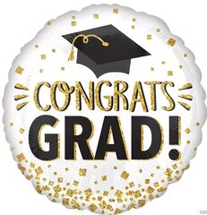 28' Jumbo Congrats Grad Gold Glitter Foil Balloon