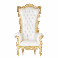 KING/QUEEN THRONE CHAIR WHTE AND GOLD