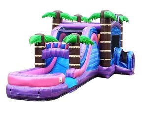 Mega Tropical Purple Marble Water Slide / Dry Slide Combo